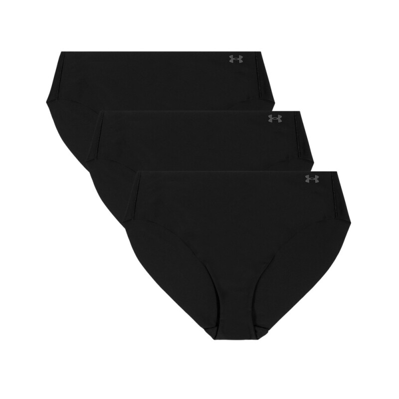 UA PURE STRETCH NO SHOW BIKINI-SOLID (3 PACK)-PNK BLK-001