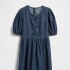 PUFF SLV BOW DRS - MED DNM MEDIUM WASH