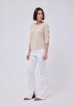 Remera Botones Beige
