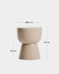 Mesa auxiliar exterior Mesquida de cerámica con acabado terracota glaseado Ø 35 cm con acabado crudo glaseado Ø 36 cm