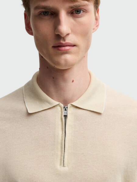 BOSS - Remera Polo Jiovanotto Blanco Abierto