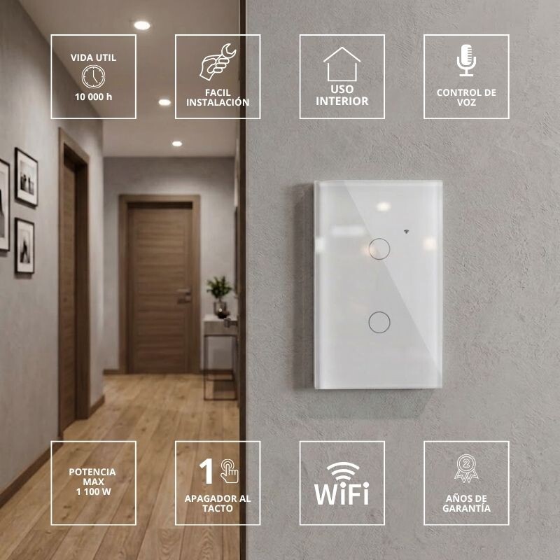 INTERRUPTOR SMAR 2 BOTONES LEDVANCE Interruptor de Pared 2 Botones Smart Wi-Fi LEDVANCE