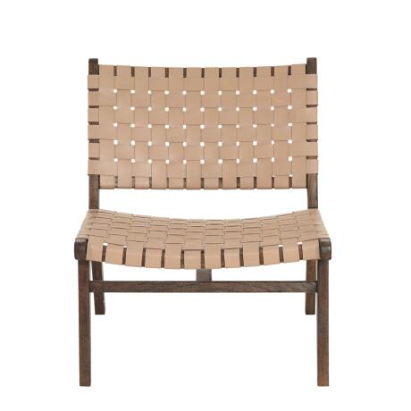 BUTACA CUERO-Y-MADERA MARRON KAIA TAUPE
