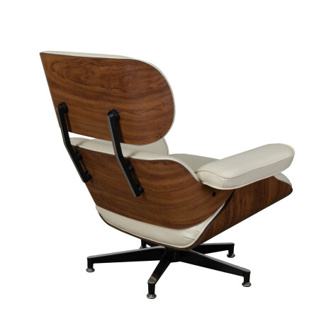 BUTACA C/PUFF 1 CUERPO CUERO-100-NATURAL BLANCO EAMES