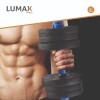 Set 2 Mancuernas Lumax + Barra 2 en 1 + 30kg Discos Pesas Azul