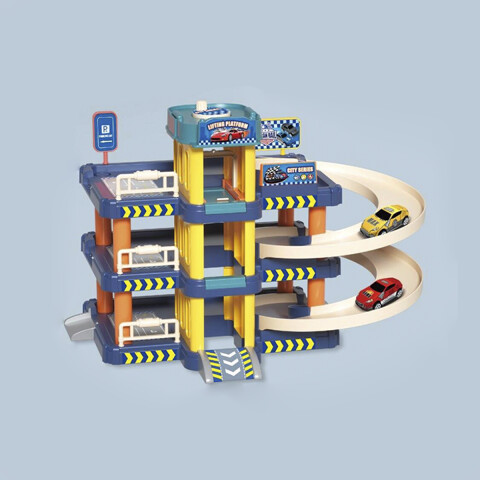 Pista de Auto con Parking Slide Lot con Autos y Ascensor U