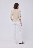 Remera Botones Beige