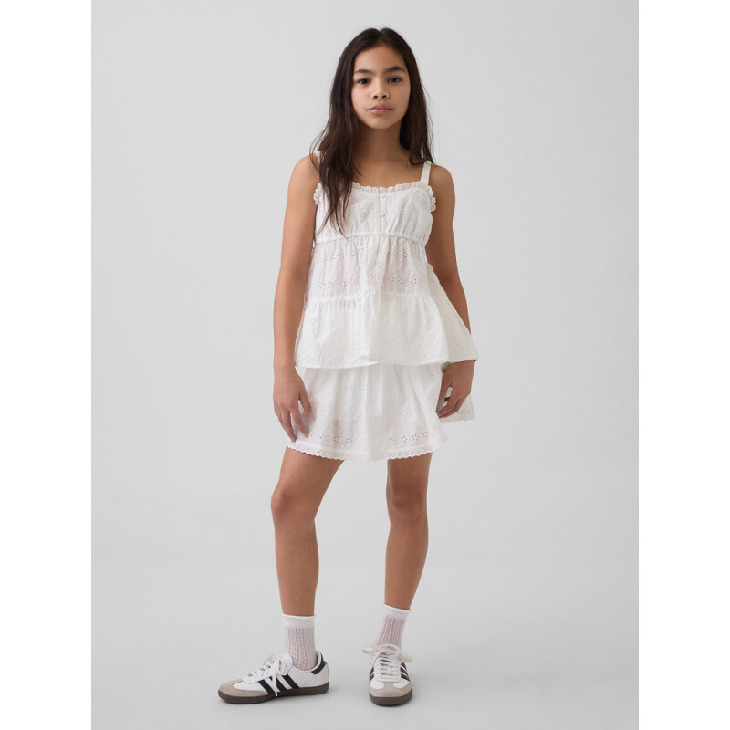TIERED EYELET TANK NEW OFF WHITE