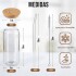 Set X4 Vasos De Vidrio Con Tapa Madera Bambu y Sorbetes 400ml IMBACK Set X4 Vasos De Vidrio Con Tapa Madera Bambu y Sorbetes 400ml IMBACK