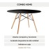 Mesa Comedor Eames Redonda Laqueada 100Cm Premium Calidad Negro 1