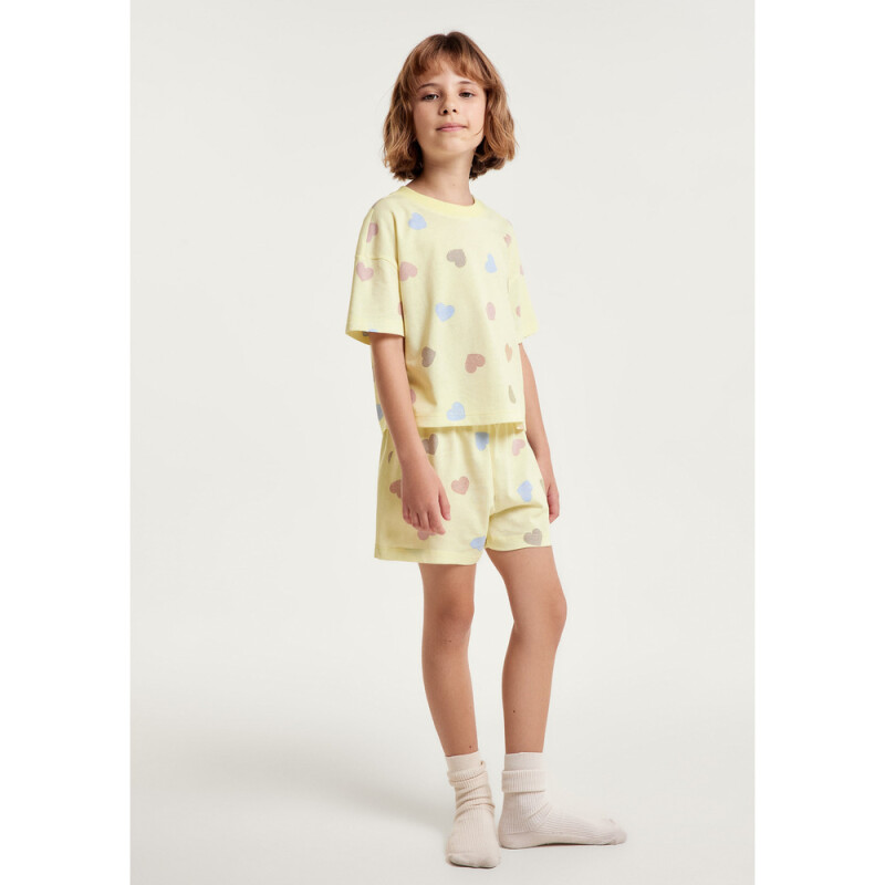 PIJAMA MM FEM AMARELO CLARO