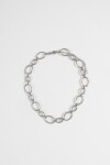Collar acero cadena eslabones plateado