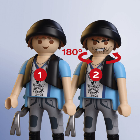 Persecución en Moto de Policía y Ladrón Playmobil 17 Piezas U