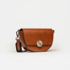 Bandolera The Circle en cuero liso Cuoio