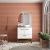 Mueble de baño de pie Suez Blanco 80 cm mesada granito blanco sin bacha Mueble De Baño De Pie Suez Blanco 80 Cm Mesada Granito Blanco Sin Bacha