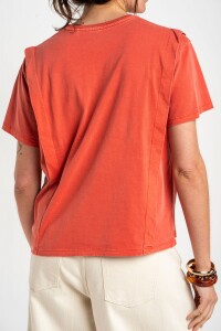 Remera Algodon Lavado Rojo