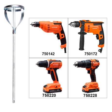 MEZCLADOR DE PINTURA HEXAGONAL DE 400X80X8MM HARDEN ++ N/a
