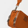 Bandolera New Penny en efecto gamuza Tabaco