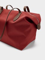 Bolso Shopper Liso De Nylon rojo