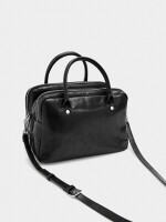 Bolso Bowling Efecto Craquelado negro