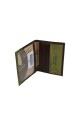 Porta Documentos de Cuero Genuino | Bicolor y Hecho a Mano Marrón c/verde
