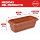 Maceta rectangular 3 lts MARRON
