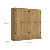 Ropero 4 puertas 2 Cajones Madera - Linea mexicana Natural