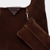 Bolso The Shopping en cuero gamuza Chocolate Niquel