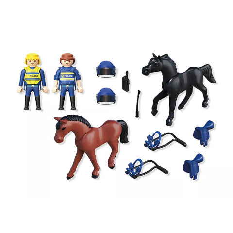 Escuadrón de Policía a Caballo Playmobil 18 Piezas U