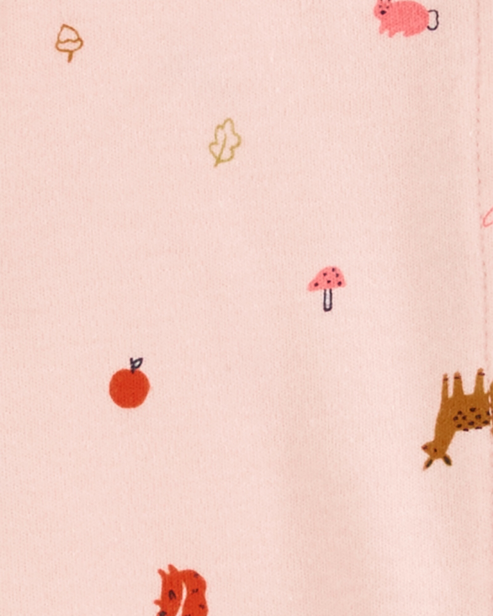 Pijama una pieza de algodón, con pie, rosado Sin color