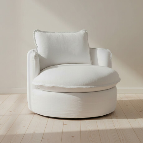 SILLON GIRATORIO 1 CUERPO TELA BLANCO EMMA