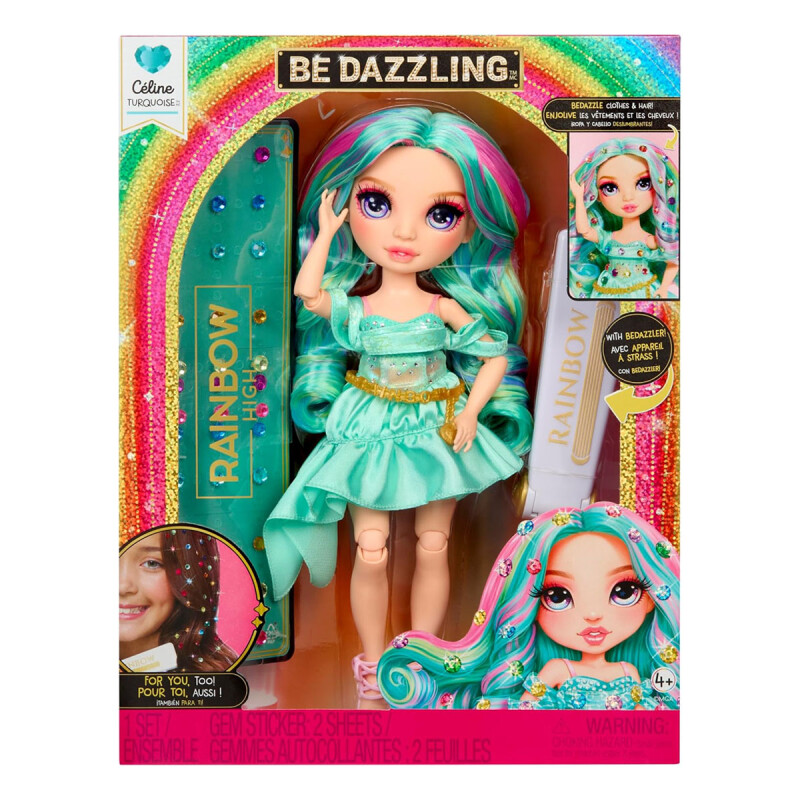Muñeca Rainbow Brillos Gemas High Be Dazzling 28 cm Celine Turquoise Muñeca Rainbow Brillos Gemas High Be Dazzling 28 cm Celine Turquoise