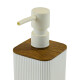 Dispensador de jabon mina c/madera cuadrado rayas BLANCO