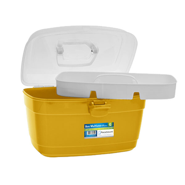 CAJA PLASTICA MULTIUSO CON BANDEJA P 23X15X13 CM. MULTICOLOR