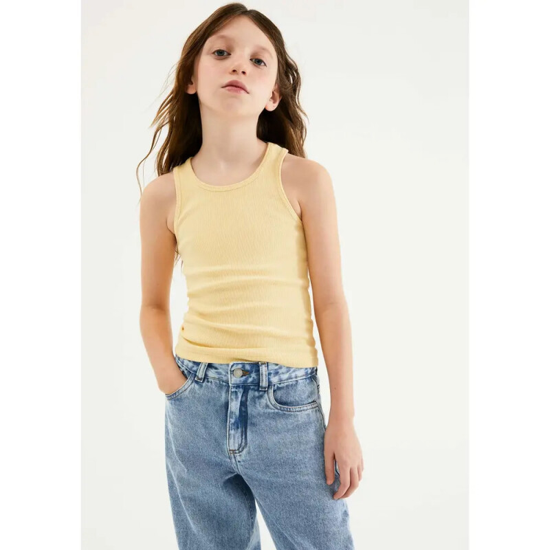 CAMISETA REGATA FEM AMARELO CLARO