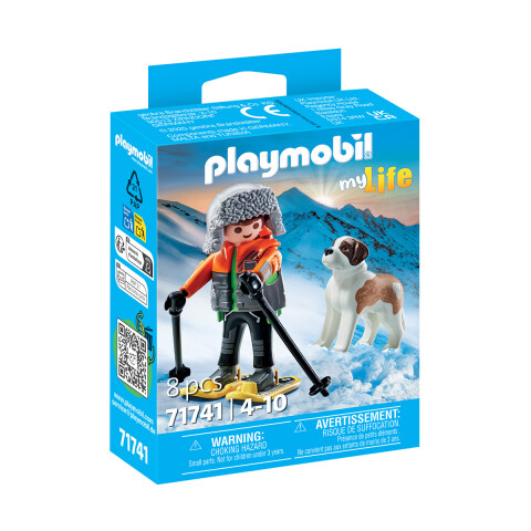 Senderista de Nieve con Perro Playmobil 8 Piezas U