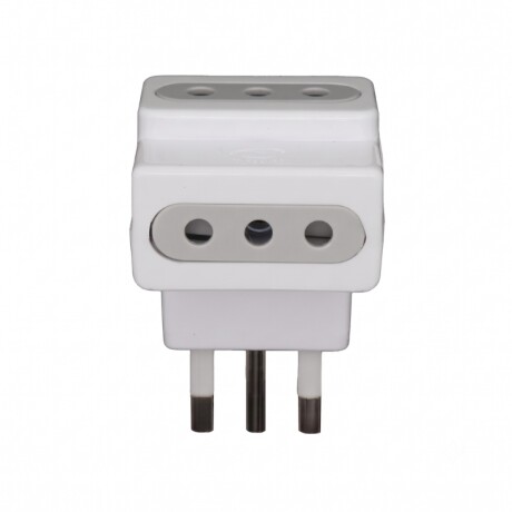 ADAPTADOR X3 2P+T 10A Adaptador Triple 3 Tomas 2P+T 10A Blanco
