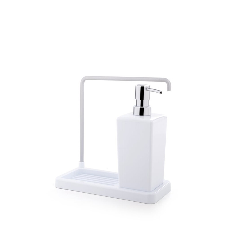 Dispensador para Jabón con Porta Trapo Blanco