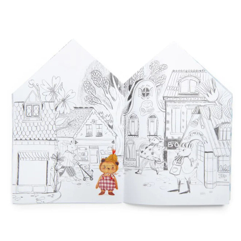 Libro para colorear y stickers Les Minouchkas Moulin Roty Libro para colorear y stickers Les Minouchkas Moulin Roty