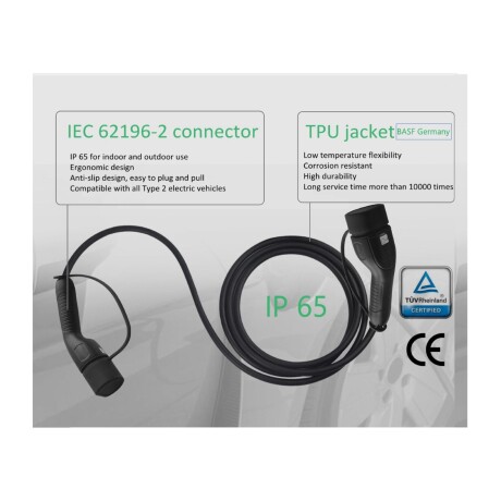 Cable de carga Tipo 2 a Tipo 2 – 11 kW Cable de carga Tipo 2 a Tipo 2 – 11 kW