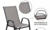 Silla de Jardín Textilina y Acero Apilable Negro