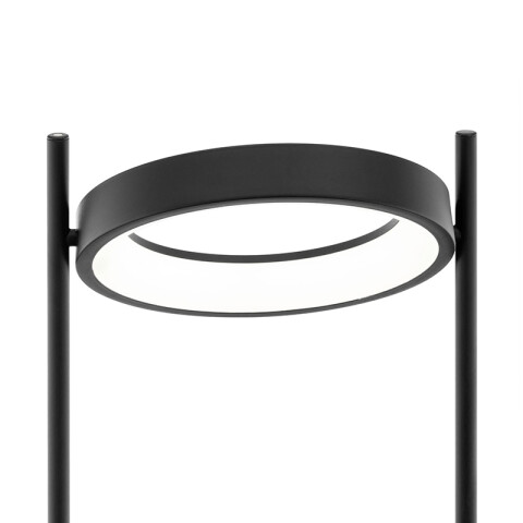 Lámpara pie LED acero neg 20W cálida luz regulable EG5654