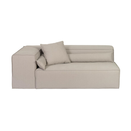 SOFÁ KAI 1 CUERPO TELA GRIS MODULAR CHAISE CON BRAZO IZQUIERDO