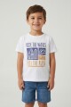 Remera m/c estampada Ride the Waves BLANCO