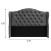 RESPALDO CURVO QUEEN 1.70 X 1.55 COL GRIS CON AVANCE CAPITONEADO Respaldo Curvo Queen 1.70 X 1.55 Col Gris Con Avance Capitoneado