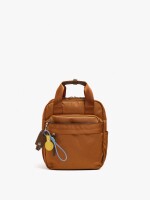 Mochila Básica De Nylon Con Colgante naranja