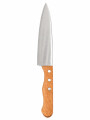CUCHILLA MANGO DE MADERA PLATEADO