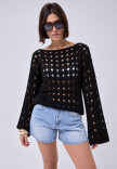 Sweater calado Negro