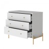 Cómoda Jasper 3 cajones White Gloss Gold