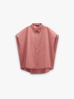 Camisa Mangas Con Dobra 100% Algodón rosa